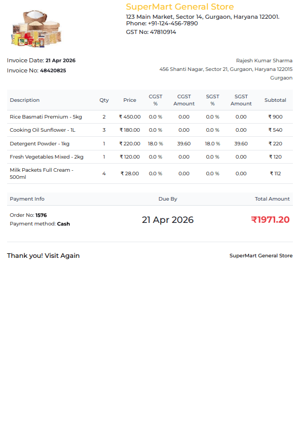 General business bill preview