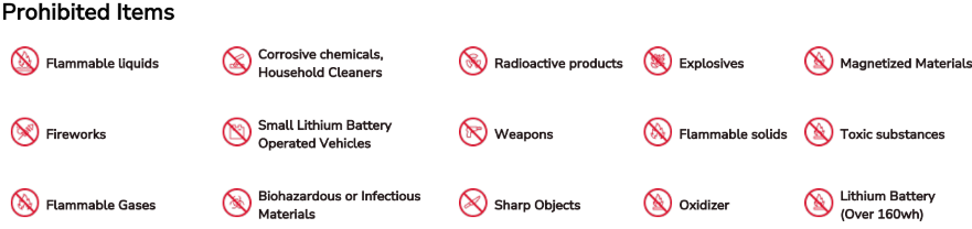 Prohibited items