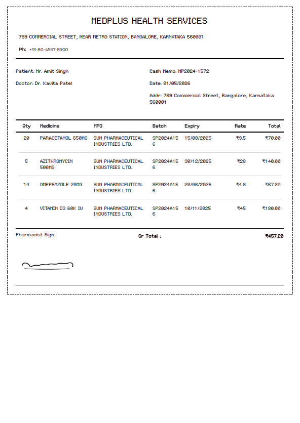 Pharmacy Bill preview